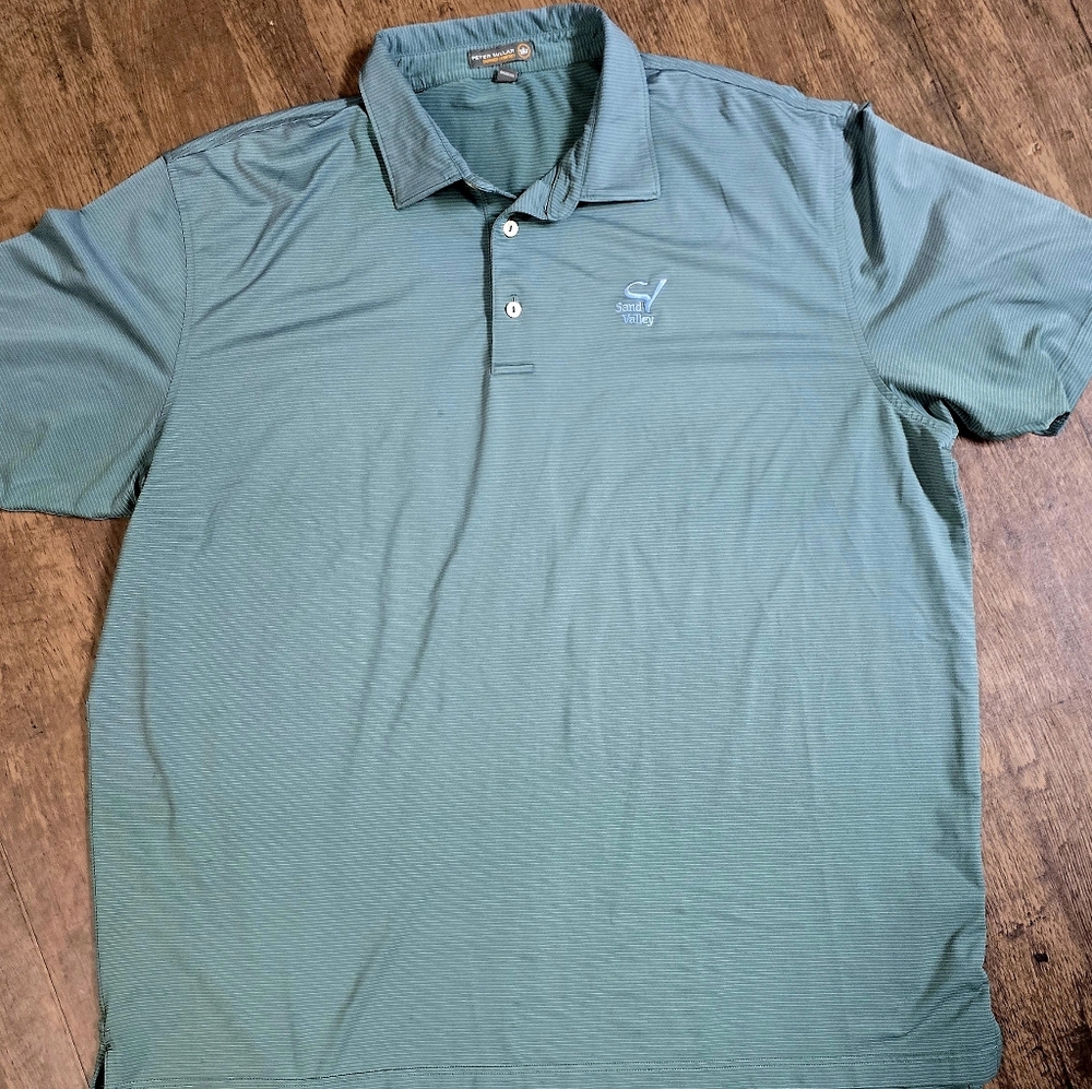 PETER MILLAR Golf Polo Shirt Green Sz xxl Logo